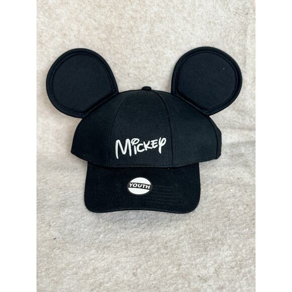 Disney Mickey Mouse Ears Baseball Cap Hat OS Snapback Adjustable Black ChildsNew - Picture 1 of 3